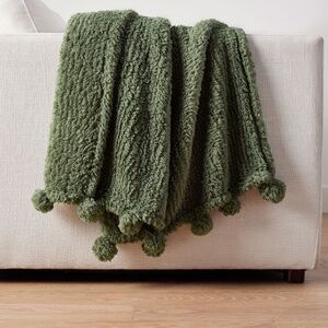 Pottery Barn Cozy Pom Pom Throw